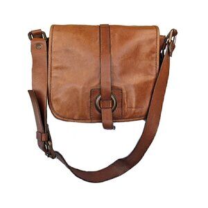 Francesco Biasia Leather and Fabric Messenger Bag